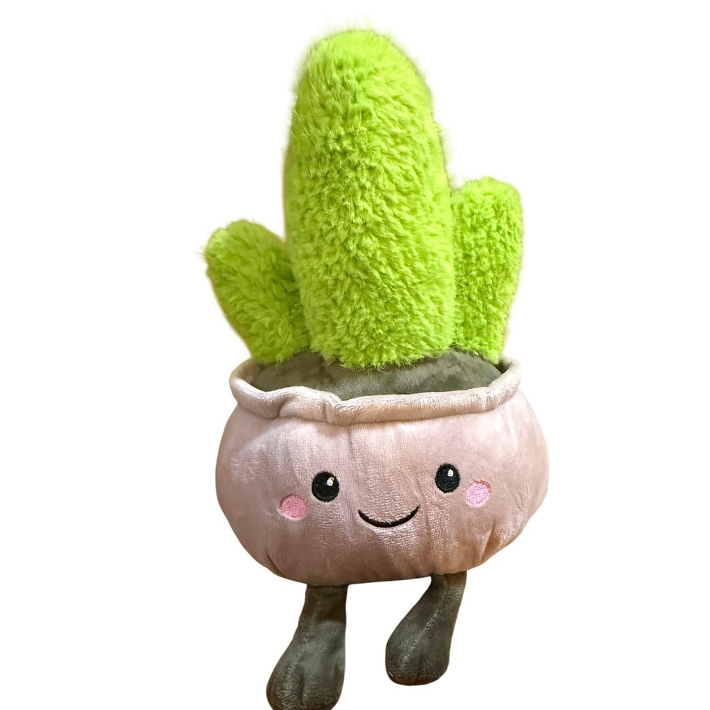 Cute Smiling Cactus Plush Toy Potted Plant Stuffed Animal Kids Gift